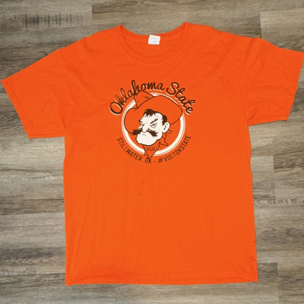 Oklahoma State Cowboys Shirt Mens Large NCAA Football Stillwater Tee Jerzees